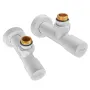 Комплект кранів для рушникосушки кутовий Koer KR.SET.534 WHITE - M1/2''xM1/2'' подовжений (KR5843) — Photo 7