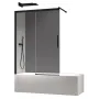 Шторки скляні на ванну розсувні Koer SR BS06-120x150-TR-07 прозоре скло Easy Clean 6мм, графіт (KR5947) — Photo 32