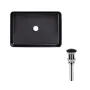 Комплект Qtap Tern: Раковина накладна прамокутна 500х350х145 мм Matt Black + Донний клапан PU03 — Photo 6