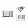 Мийка для кухні інтегрована Lidz Handmade Max 500 H7849R Brushed Steel, 3,0/1,0 мм, крило праворуч, збільшена чаша LDH7849RBRU49464 — Photo 11