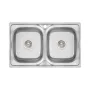 Кухонна мийка із двома чашами Lidz 7948 0,8 мм Micro Decor (LIDZ7948MDEC08) — Photo 7