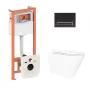 Готове рішення Qtap для ванної кімнати: підвісний унітаз Swan Ultra Quiet 520x360x320 + комплект інсталяції Nest 4 в 1 (лінійна клавіша Black mat) — Photo 9