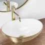 Умивальник (раковина) REA SOFIA BRUSHED GOLD WHITE накладний * — Photo 7