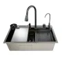 Мийка багатофункціональна Mixxus MH7546-SET-08 Decor Graphite з вбудованим змішувачем з нерж. сталі (MI8456) — Photo 3