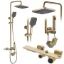 Душовий гарнітур REA HELIX BRUSHED GOLD матове золото з виливом — Photo 10