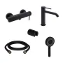 Комплект для душа Qtap Robin Black: Змішувачі QTROB4060102B+QTROB1060M102B+Тримач QT829910842854OB+Шланг QT054BL43074+Лійка QTRUC125BLM45776 — Photo 9