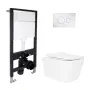 Готове рішення Qtap для ванної кімнати: підвісний унітаз Crow Rimless 520x360x290 + комплект інсталяції Standard (кругла клавіша Chrome) — Photo 6