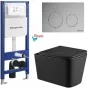 Інсталяція KollerPool AQUA LINE + TWIST Chrome панель змиву + підвісний унітаз KVADRO Black matt з сидінням Soft-close ( змив Tornado ) — Photo 11