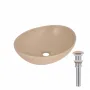 Раковина накладна Qtap Dove 415x340x140 мм, Beige, овальна, з донним клапаном QTDOV188SB49784 — Photo 5
