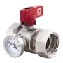 Кран ГГМ з накидною гайкою з термометром Koer KR.1034 - 1" прямий (KR2892) — Photo 5