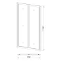 Двері bifold 80*195см, профіль хром, скло прозоре — Photo 5