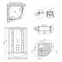 Гідромассажний бокс Lidz Tani SBM90x90.SAT.HIGH.GR, скло тоноване 4 мм — Photo 11