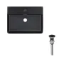 Комплект Qtap Nando LT: Раковина підвісна прамокутна 600х420х120 мм Matt Black + Донний клапан PU03O — Photo 6