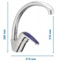 Змішувач для кухні Haiba Magic 011 з синьою ручкою (HB0677) — Photo 6