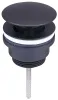 Донний клапан для раковини VBI BLACK click-clack універсальний — Photo 2