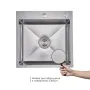 Комплект Lidz Handmade H5050H Мийка для кухні інтегрована Decor Honeycomb у комплекті з дозатором + Lidz K01G Корзина для кухонної мийки — Photo 10