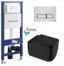 Інсталяція KollerPool AQUA LINE + EDGE White панель змиву + підвісний унітаз KVADRO START Black matt з сидінням Soft-close ( змив Tornado ) — Photo 9
