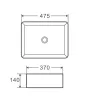 Умивальник накладний керамічний Mixxus Premium Quadro-0101 475x370x140mm (MP6487) — Photo 3