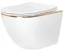 Підвісний унітаз REA CARLO WHITE MINI FLAT GOLD EDGE білий — Photo 5