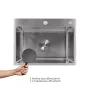 Мийка для кухні інтегрована Lidz Handmade H5843 Brushed Steel 3,0/1,0 мм LDH5843BRU49442 — Photo 11