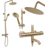 Душовий гарнітур REA LUNGO BRUSHED GOLD матове золото з термостатом та виливом — Photo 6