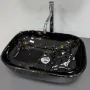 Умивальник (раковина) VBI RAVENNA BLACK LIGHTNING GLOSSY накладний — Photo 9