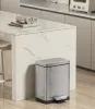 Відро для сміття з плавним закриттям прямокутне Koer TC-010315-02 15 л колір нержавійка (KR5603) — Photo 22