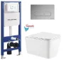 Інсталяція KollerPool AQUA LINE + EDGE Chrome панель змиву + підвісний унітаз KVADRO з сидінням Soft-close ( змив Tornado ) — Photo 10