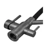 Змішувач для кухні ZERIX MAG-021 GRAPHITE REFL.BLACK з силіконовим виливом, з нерж.сталі SUS304 з виходом для питної води (колір графіт, вилив чорний) (ZX6005) — Photo 8