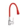 Змішувач для кухні Qtap Spring з гнучким виливом QTSPRCRR007F1 Chrome/Red — Photo 5