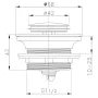 Донний клапан для ванни ZERIX BV-07 автоматичний (Click-Clack) (Колір хром) 1 1/2'' (ZX6024) — Photo 9