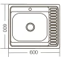Мийка кухонна Zerix Z6060L-04-160E (Satin) (ZM0567) — Photo 4