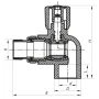 Кран радіаторний 25x3/4 кутовий PPR Koer K0158.PRO (KP0202) — Photo 3