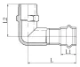 Коліно 90° ЗР Koer KQ.L1506M Press-Inox AISI 304 15x1/2" (KR6414) — Photo 3