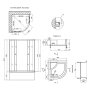 Набір Lidz душова кабіна Latwa SC90x90.SAT.HIGH.GR, скло тоноване 4 мм + піддон з панеллю Kupala — Photo 11