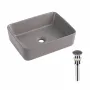 Раковина накладна Qtap Tern 480x370x135 мм, Stone grey, прямокутна, з донним клапаном QT17116069SG — Photo 5