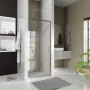 Душові двері відкривні, одноелементні Line Pro 900 мм, chrome, скло 6мм clear — Photo 7
