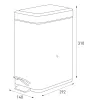 Відро для сміття з плавним закриттям прямокутне ZERIX SANSA-TC0105 SS COLOR 5л (колір нержавійка) (ZX5893) — Photo 4