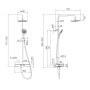 CENTRUM W система душова (змішувач-термостат для душу, верхній та ручний душ 3 режими, шланг) — Photo 3