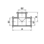 Трійник редукційний 3/4"х1/2"х3/4" ВВВ Koer .T080608F.WN (без нікелю) (KR3034) — Photo 3
