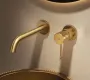 IMEX BLESS BRUSHED GOLD Змішувач для умивальника зі стіни, PVD матове золото — Photo 10