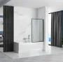 Шторка для ванни REA LAGOS FIX 80 BLACK постійна — Photo 5