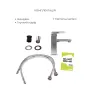  Kubis 001F Змішувач для раковини (k35) Nickel + Lidz Kubis 1120 Душова стійка універсальна на два споживача Nickel — Photo 11