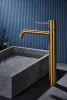 IMEX MONZA BRUSHED GOLD Змішувач для умивальника високий, PVD матове золото — Photo 5