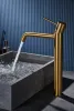 IMEX MONZA BRUSHED GOLD Змішувач для умивальника високий, PVD матове золото — Photo 6
