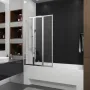 Шторка на ванну трьохелементна Style 1000х1500мм (left) chrome, скло 4мм clear — Photo 5