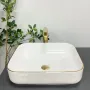 Умивальник (раковина) VBI PALERMO WHITE GOLD EDGE накладний — Photo 8