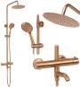 Душовий гарнітур REA LUNGO BRUSHED COPPER з термостатом та виливом — Photo 7