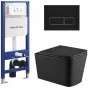 Інсталяція KollerPool AQUA LINE + EDGE Black панель змиву + підвісний унітаз KVADRO Black matt з сидінням Soft-close ( змив Tornado ) — Photo 10