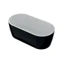 Ванна акрилова окремо стояча суцільнолита PureLine 1600x800 White /MattBlack з сифоном — Photo 4